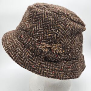 Hanna Hats Men's Donegal Tweed Original Irish Walking Hat Size Medium New Wool